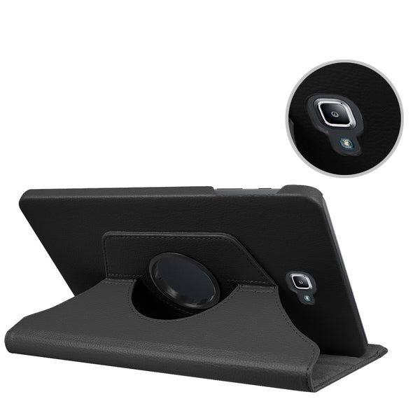 Housse Etui Noir pour Samsung Galaxy Tab A 10.1 SM-P580 Coque avec Support Rotatif 360°