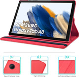 Etui Rouge pour Samsung Galaxy Tab A8 10.5 2021 (SM-X200 X205) avec Support Rotatif
