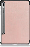 Coque Smart Rose Gold Premium pour Samsung Galaxy Tab S7 Plus 12.4" 2020 SM-T970/T975 Etui aimanté