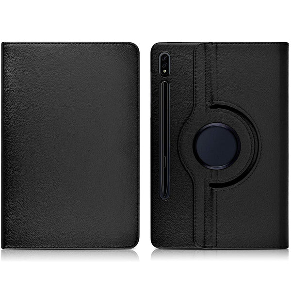 Housse Etui Noir pour Samsung Galaxy Tab S7 FE 12.4" (SM-T730/T733) avec Support Rotatif