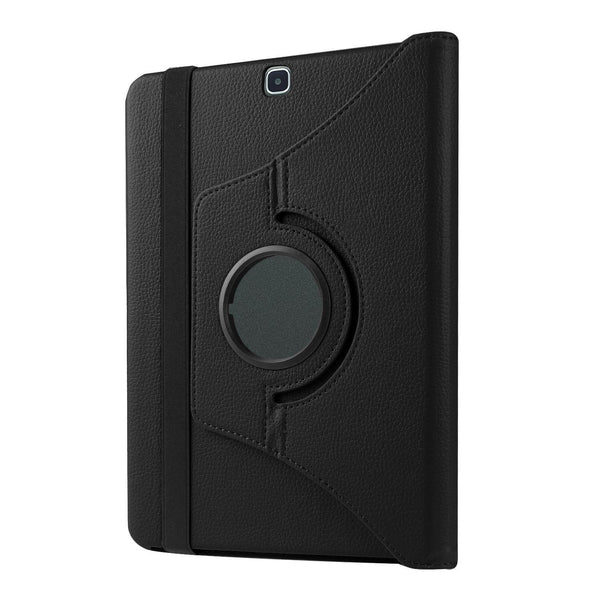 Housse Etui Noir pour Samsung Galaxy Tab S2 9.7 SM-T810 T815 Coque avec Support Rotatif 360°