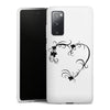 Coque silicone Premium Blanc pour Samsung Galaxy A02S - Cœur noir