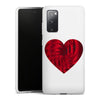 Coque silicone Premium Blanc pour Samsung Galaxy A02S - Cœur rouge