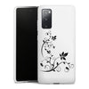 Coque silicone Premium Blanc pour Samsung Galaxy A32 5G - Fleur noire