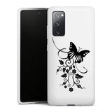 Coque silicone Premium Blanc pour Samsung Galaxy A02S - Papillon raffiné