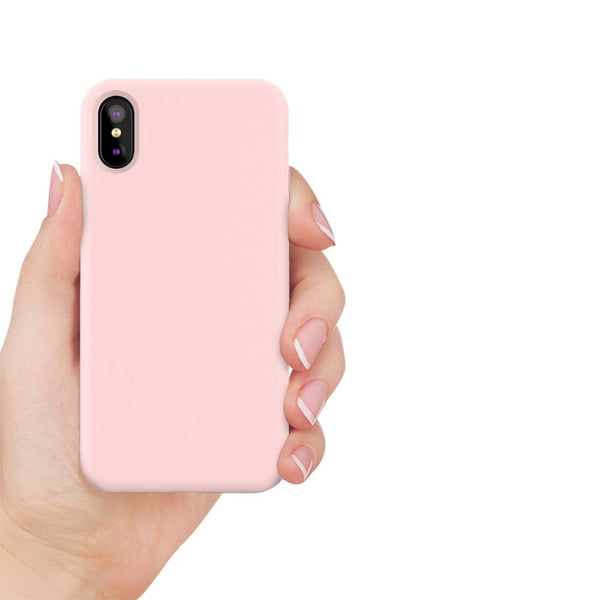 Coque silicone gel rose ultra mince pour iphone XS