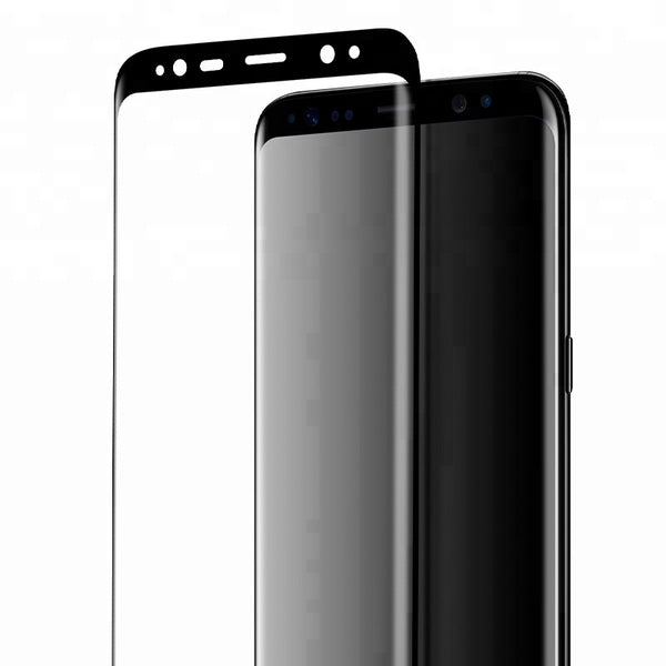 Film de protection en Verre trempé incurvé couverture complète Noir + coque de protection pour Samsung Galaxy S8