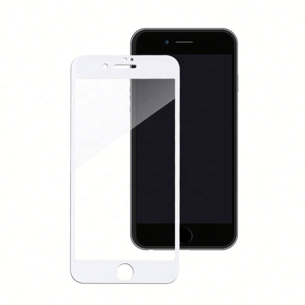 Film de protection en Verre trempé bords blanc + coque de protection pour iPhone 7/8