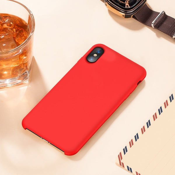 Coque silicone gel rouge ultra mince pour iphone X