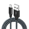 Câble de recharge nylon Noir USB vers Micro USB - 2M