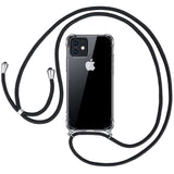 Coque Transparente avec collier cordon noir pour iPhone 12 mini