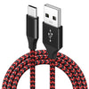 Câble de recharge nylon Rouge USB vers Type USB-C - 1M