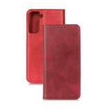 Etui portefeuille magnétique Rouge pour Samsung Galaxy S21 FE