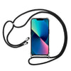 Coque Transparente avec collier cordon noir pour iPhone 13 Mini