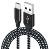 Câble de recharge nylon Noir USB vers Type USB-C - 2M
