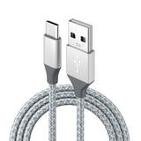 Câble de recharge nylon Argent USB vers Type USB-C - 2M