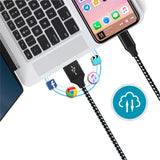 Câble de recharge nylon Noir USB vers Type USB-C - 1M