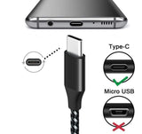 Câble de recharge nylon Noir USB vers Type USB-C - 3M