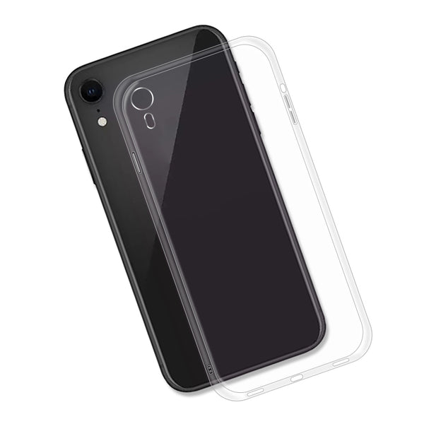 Film de protection en Verre trempé bords noir + coque de protection pour iPhone XR