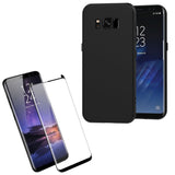 Film de protection en Verre trempé incurvé Noir + coque de protection Noir pour Samsung Galaxy S8 Plus