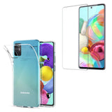 Coque de protection transparente + Film de protection en Verre trempé pour Samsung A71