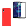 Coque de protection Rouge + Verre trempé bords noir pour Huawei Y6 2019