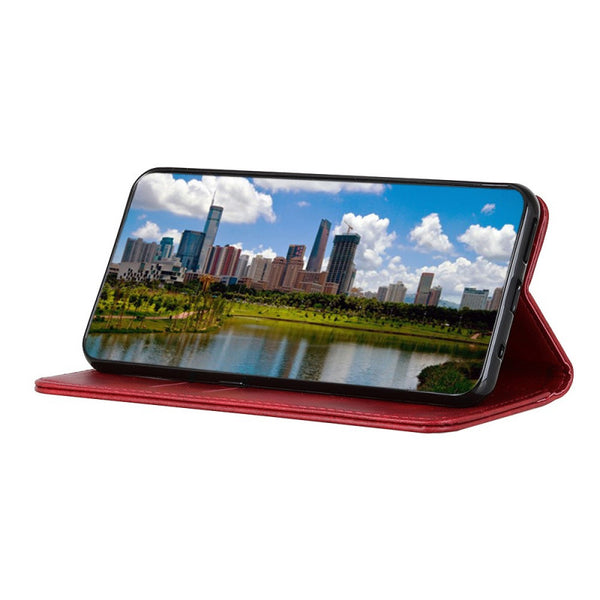 Etui portefeuille magnétique Rouge pour Huawei P50 Pro