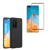 Film de protection en Verre trempé bords noir + coque de protection Noir pour Huawei P40 Pro